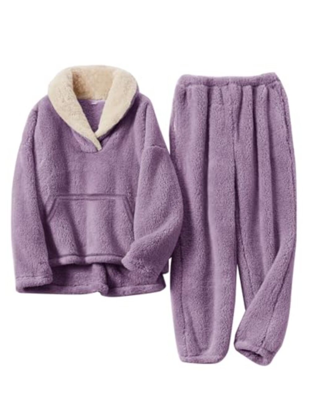 Girls 2 Piece Fleece Pants Set Winter Warm Outfit Fuzzy Sweatsuit